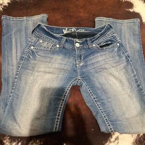 Wallflower Blue Boot Cut Jeans with Vintage Distressed Look